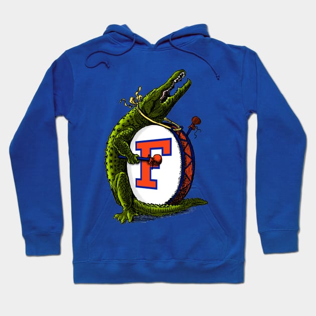 Gator on a drum Hoodie by Wright Art